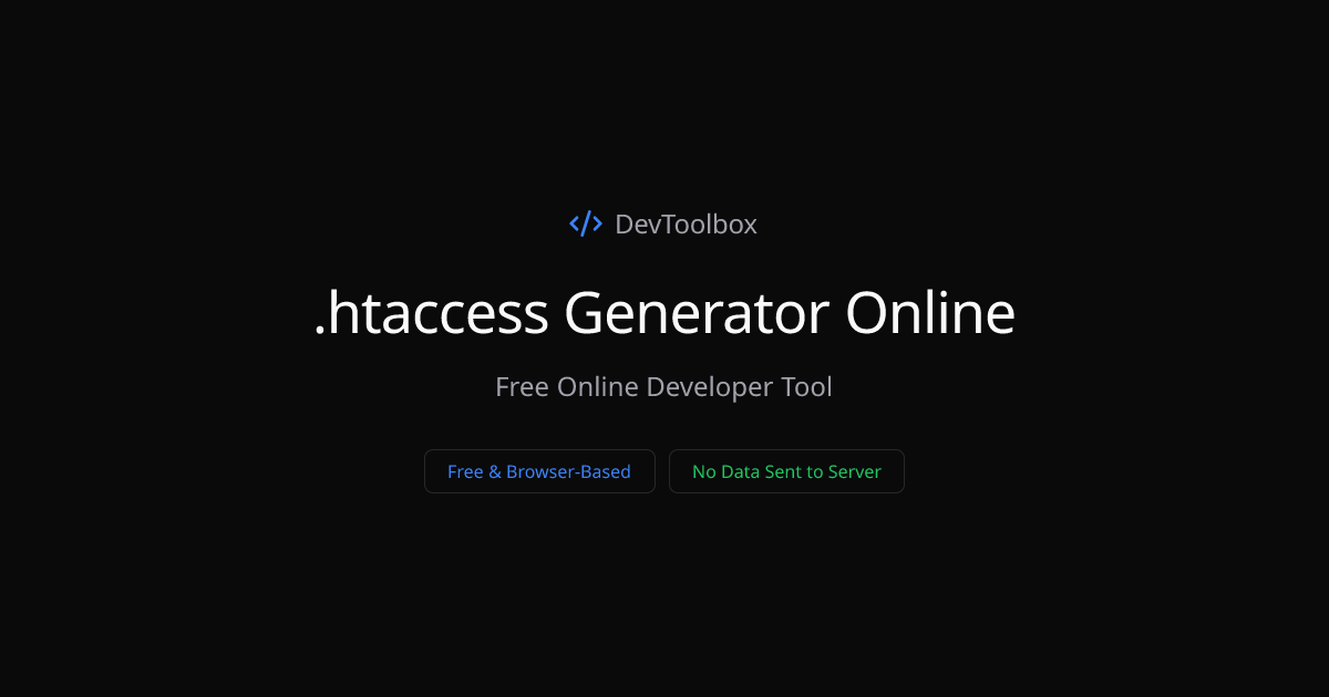 .htaccess Generator Online | DevToolbox