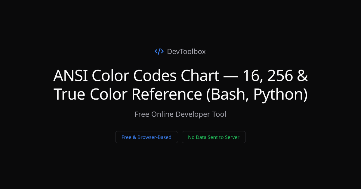 ANSI Color Codes Chart — 16, 256 & True Color Reference (Bash, Python ...