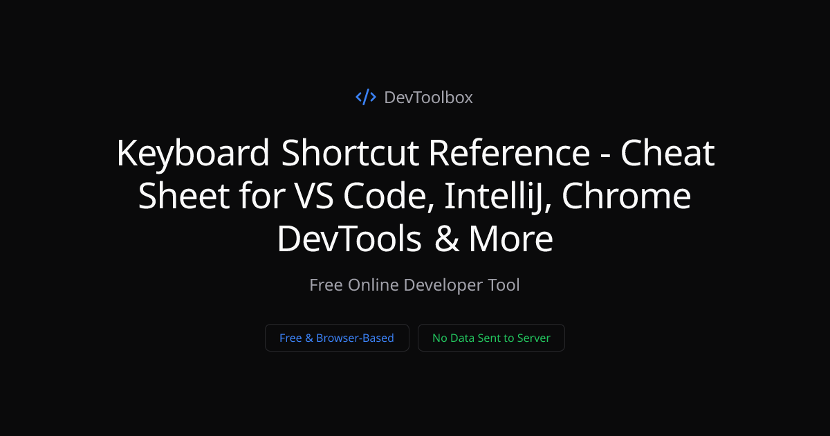 Keyboard Shortcut Reference - Cheat Sheet for VS Code, IntelliJ, Chrome ...