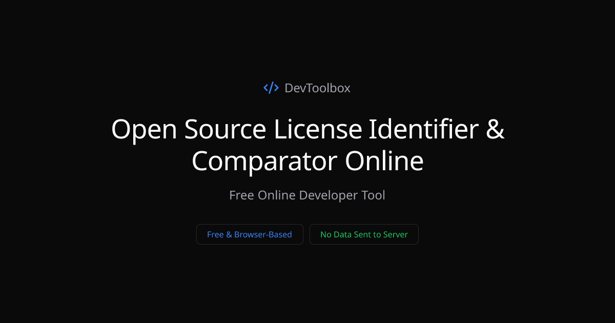 Open Source License Identifier & Comparator Online | DevToolbox