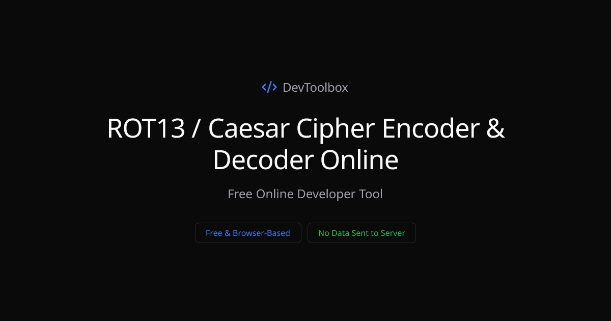 ROT13 / Caesar Cipher Encoder & Decoder Online | DevToolbox