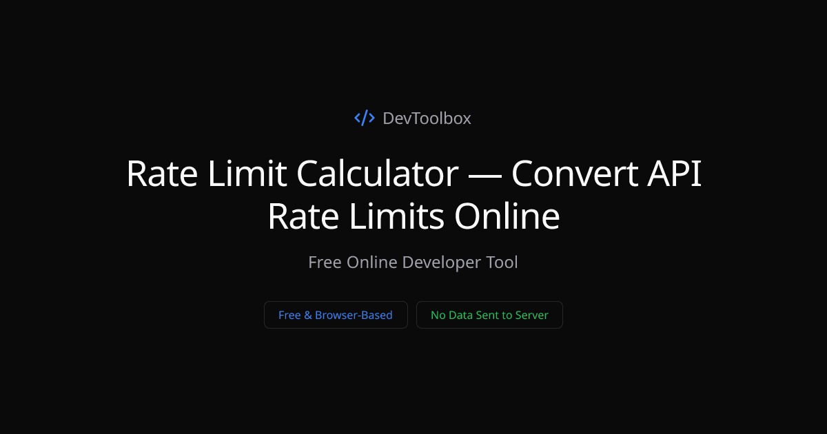 Rate Limit Calculator — Convert API Rate Limits Online | DevToolbox