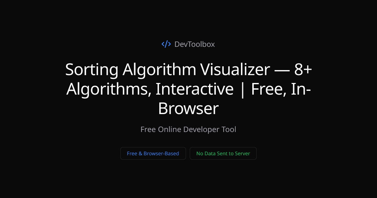 Sorting Algorithm Visualizer — 8+ Algorithms, Interactive | Free, In ...