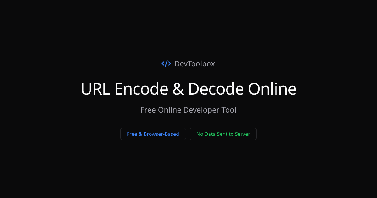 URL Encode & Decode Online | DevToolbox